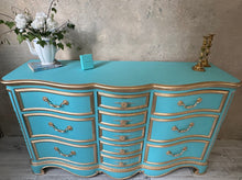 Load image into Gallery viewer, Tiffany Blue &amp; Gold Dresser - Revivals