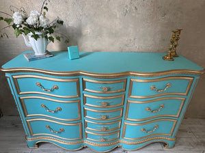 Tiffany Blue & Gold Dresser - Revivals