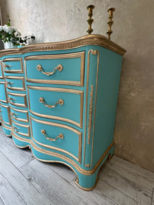 Tiffany Blue & Gold Dresser - Revivals