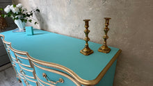 Load image into Gallery viewer, Tiffany Blue &amp; Gold Dresser - Revivals