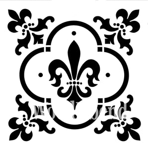 Posh Chalk Stencil Fleur de Lis 30cm x 30cm