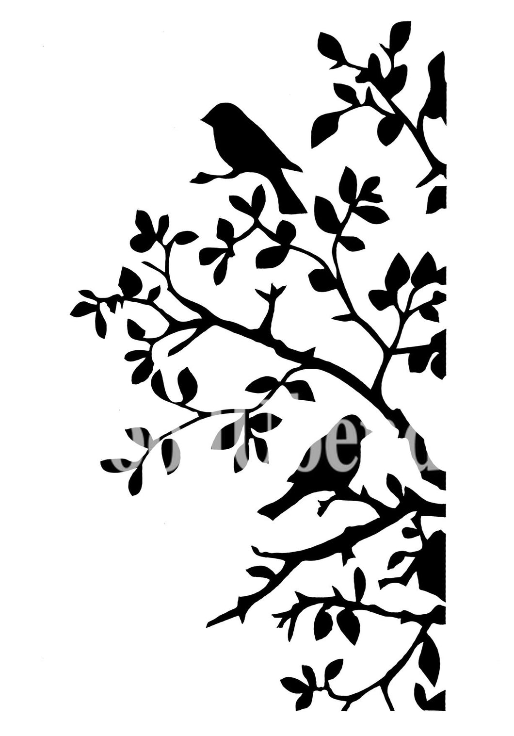 Posh Chalk Stencil Posh Birds and Branches 21cm x 30cm